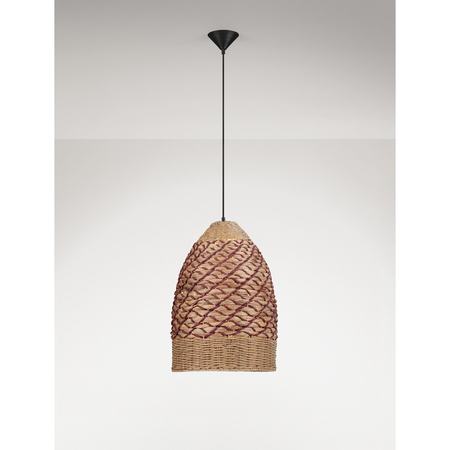 Lampa wisząca Luces Exclusivas SARMENA LE45354 drewno jasne i ciemne, czerwony