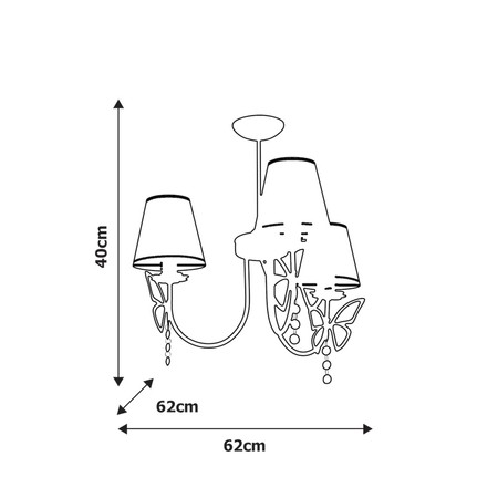 Milagro Żyrandol CHARLOTTE PINK 3xE14 MLP4216 RÓŻOWY