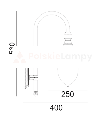 FIRENZE 800 BLACK E27 LED 9W ARC ARM