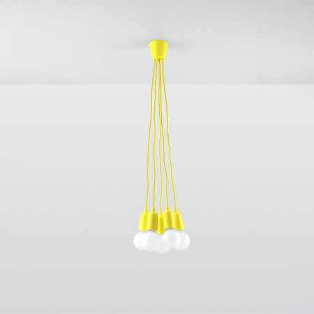 Sollux Lighting Lampa wisząca DIEGO 5 żółta SL.0580