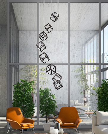 Lampa wisząca STRANGE 8 Azzardo AZ3151 black