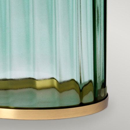 Lampa stołowa Reno - 1 źródło światła - Postarzany mosiądz Quintiesse QN-RENO-GREEN-AB