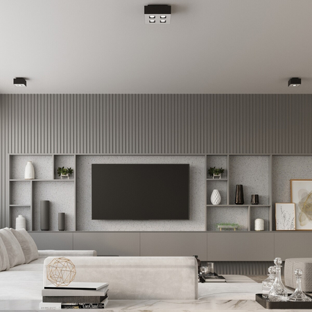 Sollux Lighting Plafon NERO 12,5 czarny/chrom SL.1408