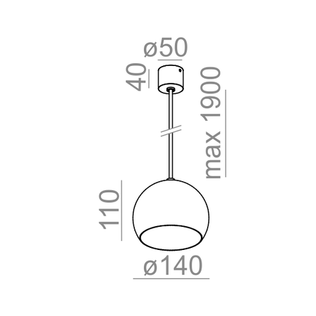 Lampa wisząca AQForm Glob Simple Czarny Połysk