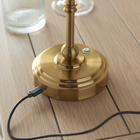 Lampa stołowa Endon Lighting Burley Rechargeable 110458 mosiądz