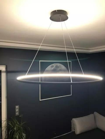 Lampa wisząca Ledowe Okręgi No.1 60cm 3k czarna Dali