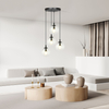 Lampa wisząca COSMO 4 BL PREMIUM TRANSPARENT Emibig 711/4PREM czarny