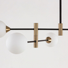 Lampa wisząca Italux Marino PND-9148-4-OPAL Czarny, mosiężny