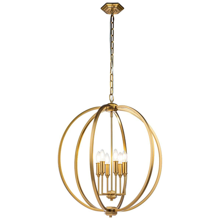 Lampa wisząca Elstead Lighting Corinne mosiądz FE-CORINNE-6P-L-BB