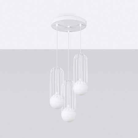 Sollux Lighting Lampa wisząca BRINA 3P biała SL.1335
