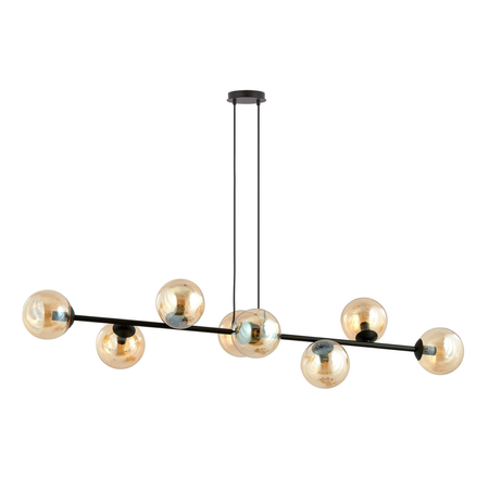 Lampa wisząca ROSSI 8 BL MIODOWY Emibig 876/8 czarny/złoty