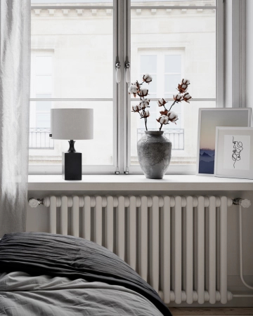 Lampa stołowa By Rydens Woody H41 cm E27 czarny/biały