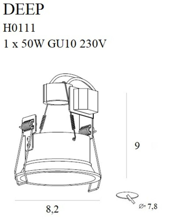 Oprawa wpuszczana Maxlight DEEP H0111 czarny/chrom