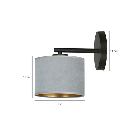 Kinkiet HILDE K1 BL GRAY Emibig 1050/K1 czarny/chrom