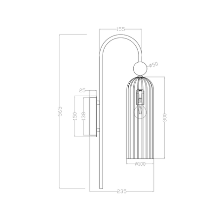 Kinkiet ścienny glamour Piega 1xE14 LP-939/1W