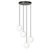 Lampa wisząca ROYAL 4 Emibig 1243/4 biały/czarny