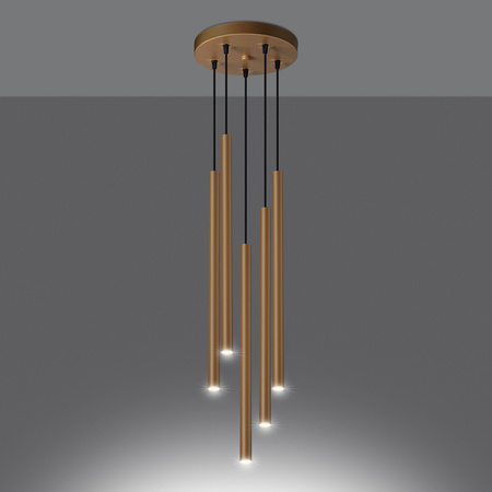 Sollux Lighting Lampa wisząca PEKKA 1 biała/naturalne drewno SL.1390