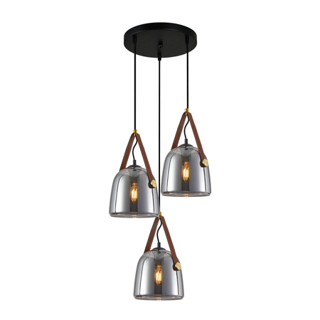 Lampa wisząca Italux Solta PND-24342-3A-BK-SG Czarny, dymiony