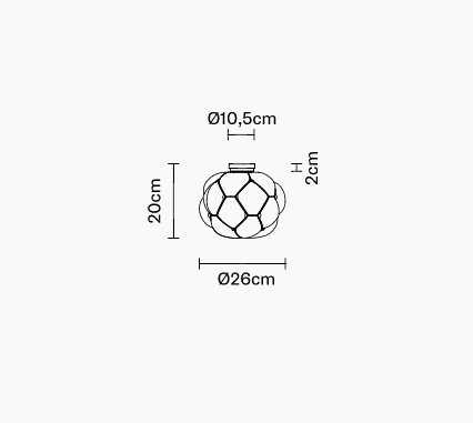 Plafon Fabbian F21E0371 Cloudy Ø 26  E27