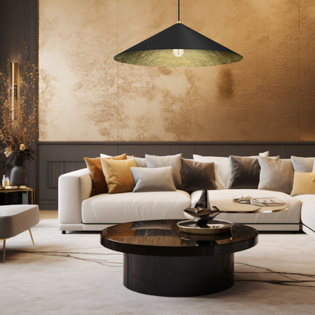 Milagro Lampa wisząca Fuji Ø90cm 1xE27 MLP0647 CZARNY / ZŁOTY