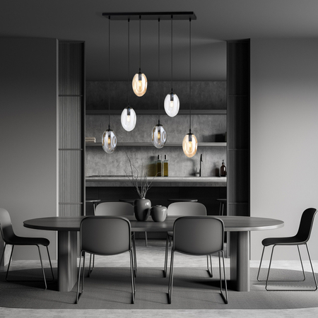 Lampa sufitowa ASTRAL 6 Emibig 1268/6M1 czarny/złoty