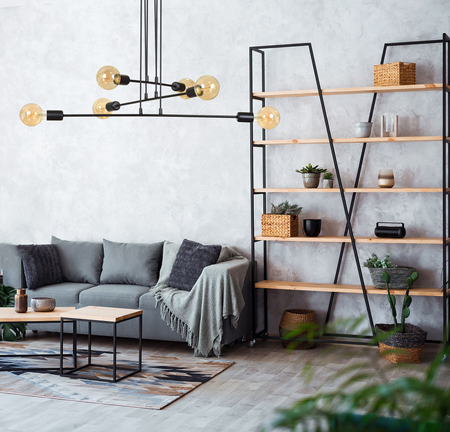 Lampa wisząca MULTIPO 6 BLACK Emibig 696/6 czarny
