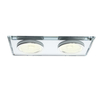 Eko-Light Oczko sufitowe szklane KWADRATOWE 2xGU10 Kolor: SREBNY EKOS919 SREBRNY