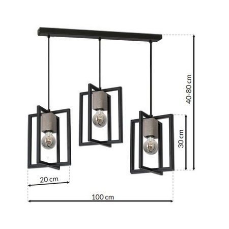 Milagro Lampa Wisząca Ralph 3xE27 MLP3712 CZARNY