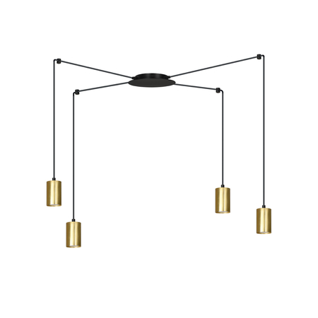 Lampa wisząca TRAKER 4 BL/GOLD Emibig 526/4 czarny/złoty
