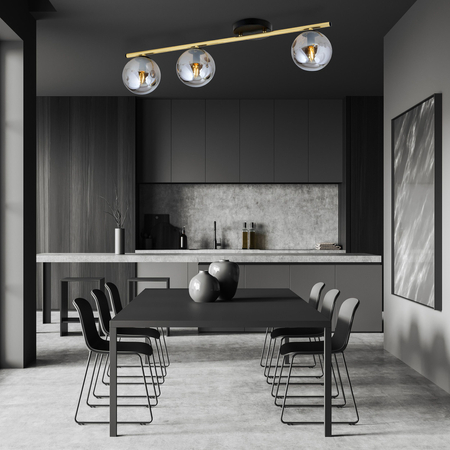 Lampa sufitowa MONZA 3 Emibig 1250/3 czarny/złoty