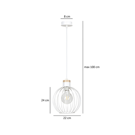 Lampa wisząca BARBADO 1 WHITE Emibig 755/1 biały