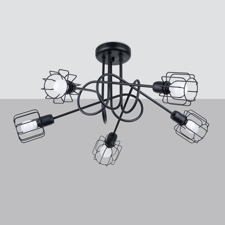 Sollux Lighting Żyrandol BELUCI 5S czarny SL.1119