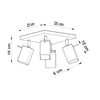 Sollux Lighting Plafon MERIDA 4 szary SL.0458