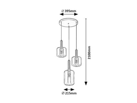 Lampa wisząca Rabalux Lissandra 72103 czarny matowy