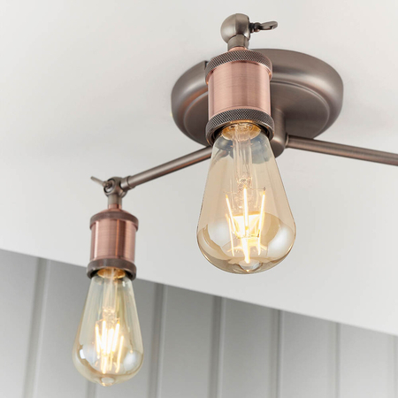 Lampa sufitowa Endon Lighting Hal 76124 miedziany