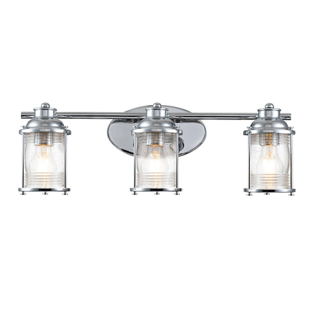 Kinkiet Ashland Bay - 3 źródła światła - Polerowany chrom Quintiesse QN-ASHLANDBAY3-PC-BATH