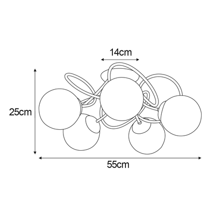 Lampa sufitowa RUBI Kaja K-5117 grafitowy
