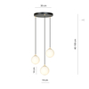 Lampa wisząca ROYAL 3 Emibig 1243/3 biały/czarny