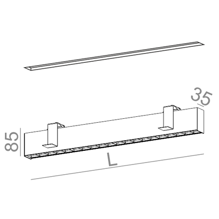 Lampa wpuszczana AQform Rafter Points LED Recessed Czarny Struktura