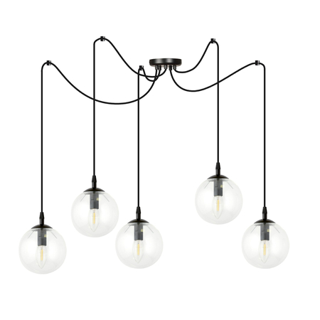 Lampa wisząca GIGI 5 BL TRANSPARENT Emibig 936/5 czarny