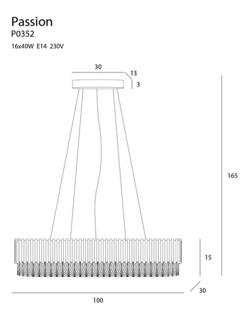 Lampa wisząca Maxlight P0352 złoty