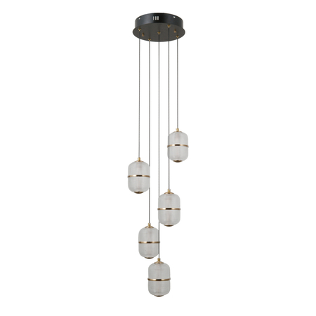 Lampa wisząca Italux Alani PND-34375-5-BK Czarny mat, złoty