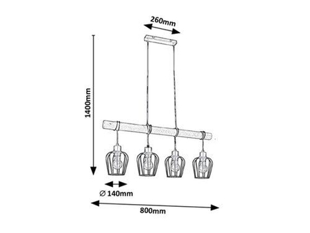 Lampa wisząca Rabalux Fabian 5247 czarny matowy