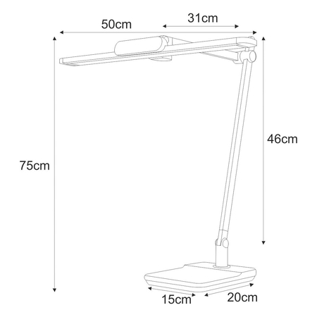Lampa biurkowa Kaja ARES K-BL1321 SREBRNY srebrny