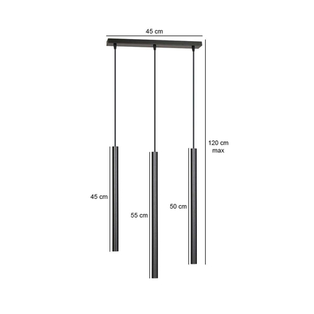 Lampa wisząca SELTER 3 BLACK Emibig 552/3 czarny