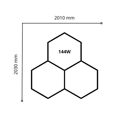 Lampa LED Hexagon Blaupunkt 144W geometryczny panel sufitowy led 4000K CRI90 w kształcie plasta miodu