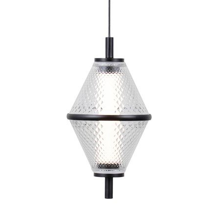 Lampa wisząca Italux Fuente PND-34395-1-BK Czarny mat, złoty