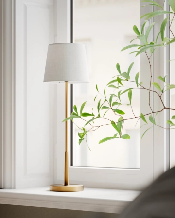 Lampa stołowa By Rydens Lumi H68,5 cm E27 złoty/biały