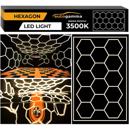 Modułowy system oświetleniowy autogamma HEXAGON LED 243 x 483 cm 3500K PC