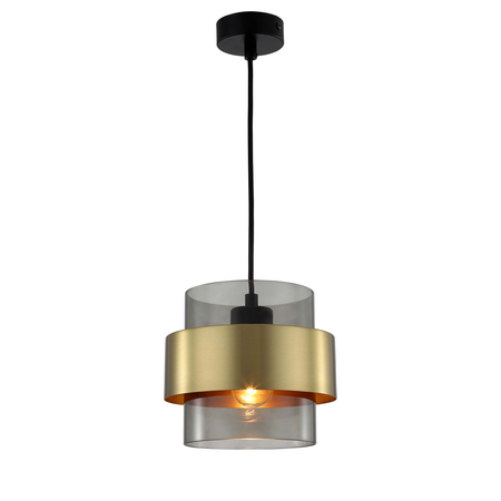 Lampa wisząca Miele duża 1xE27 złota/dymna LP-866/1P SM/GD